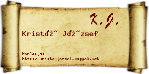 Kristó József névjegykártya